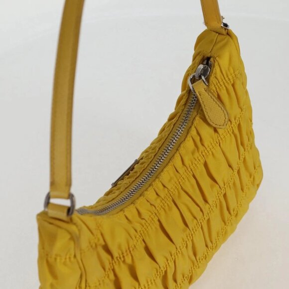 PRADA Accessory Pouch Nylon Yellow Silver Auth 127600V - Picture 14 of 16